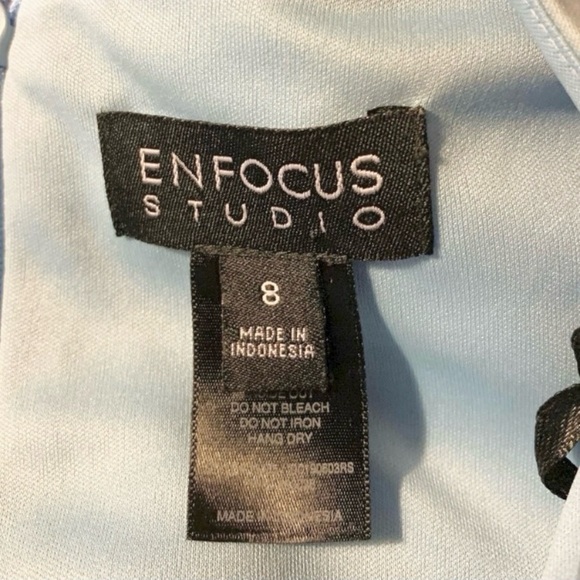 ENFOCUS Studio Blue Floral Sleeveless Dress Size 8 - Picture 8 of 9